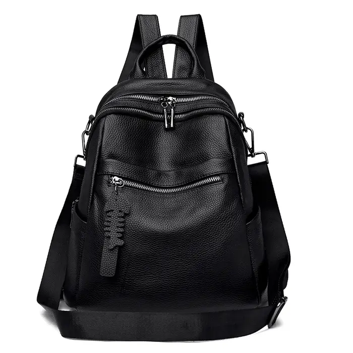 Sac à dos en cuir véritable pour femmes, sac à dos décontracté pour filles, sac à dos de voyage gran