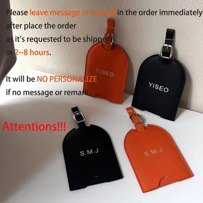 Étiquette de bagage avec initiales personnalisées
