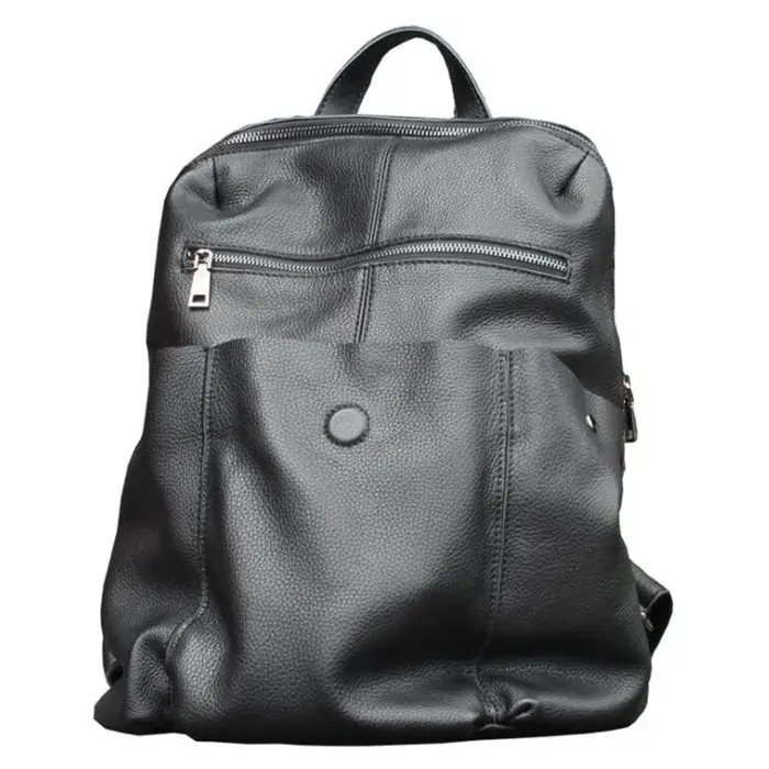 Sac à dos antivol en cuir véritable pour femme