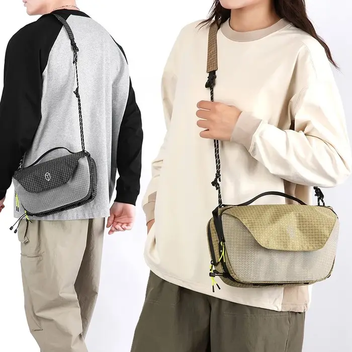 Sac à bandoulière minimaliste de Style coréen pour hommes et femmes, sac à bandoulière de banlieue avec porte-bouteille d'eau et sac à dos à poches multiples