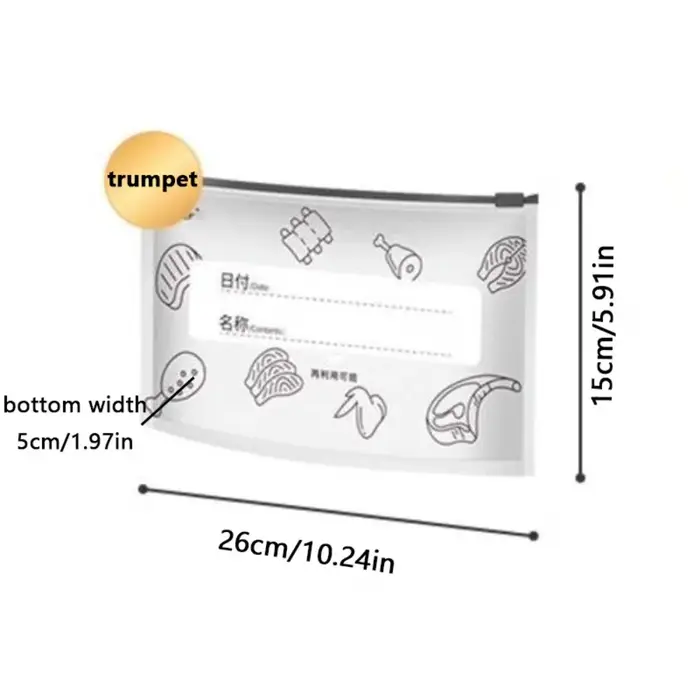 Sac alimentaire en aluminium de grande capacité, 10 pièces/sac, étanche, congélateur, sac frais de c