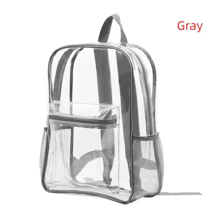 Sac à dos transparent imperméable 1 pièce en PVC robuste pour stade de baseball, université, trajets