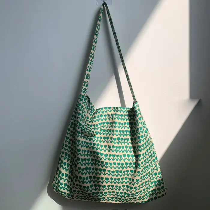 Sac à bandoulière en toile florale pour femmes, fourre-tout de Shopping imprimé floral, polyvalent, 