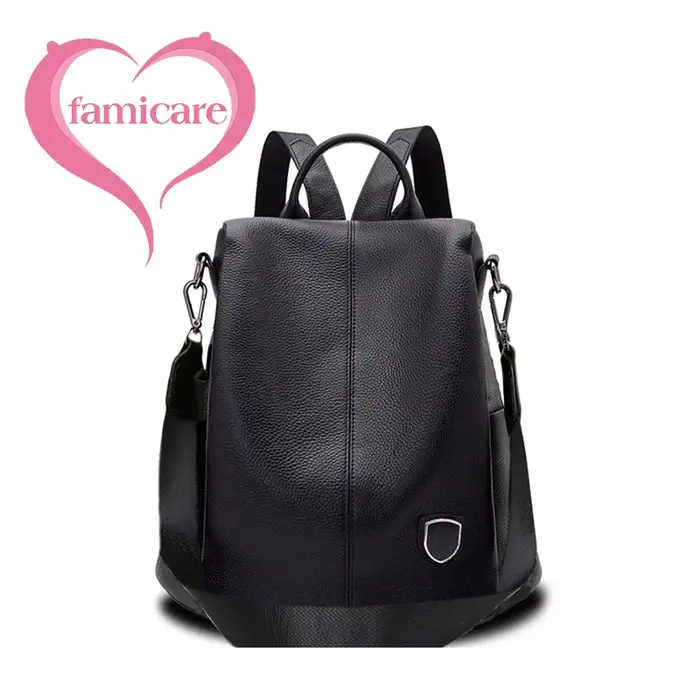 Sac à dos en cuir véritable pour femme
