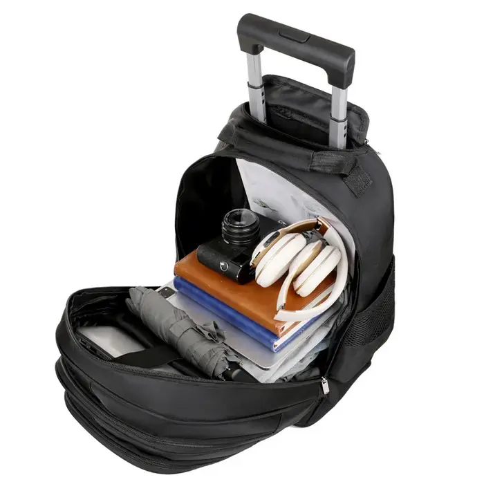 Sac à dos de voyage d'affaires multifonctionnel avec roues pivotantes