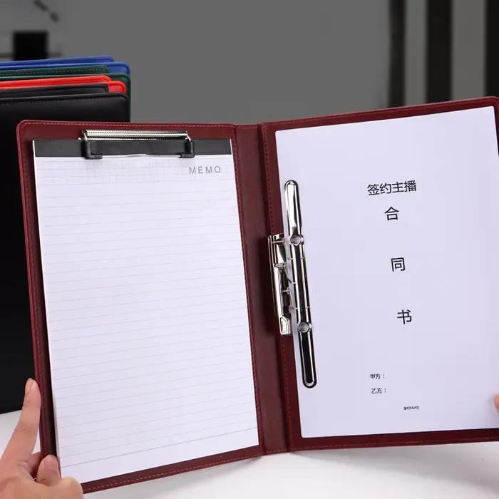 Porte-documents en cuir pour femmes d'affaires, porte-papier, portefeuille exécutif, bureau de presse-papiers, accessoires de bureau, école universitaire, A4