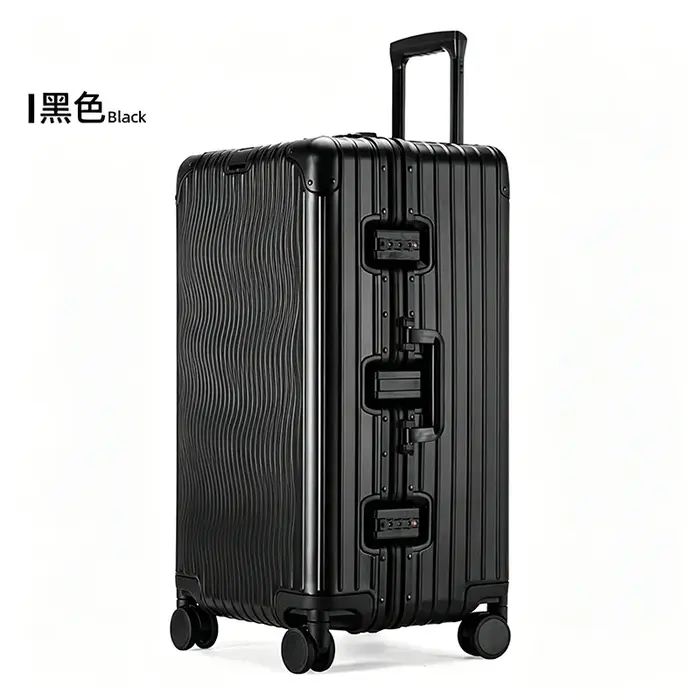 Valise KO-KU 100% en aluminium, valise en métal épaissi 3:7, bagage de grande capacité de 22 à 32 po