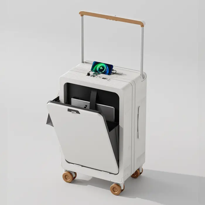 Valise à ouverture frontale, trolley multifonctionnel, cadre en aluminium, sac pour ordinateur porta