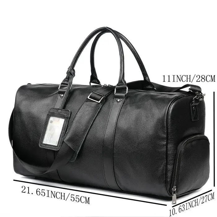 Sac de sport de voyage grande capacité avec compartiment sec/humide et poche à chaussures, bandouliè