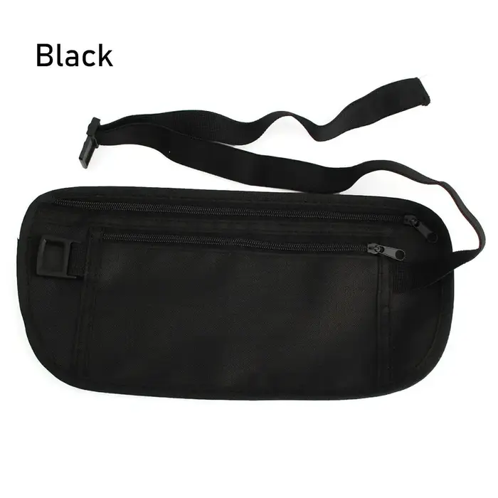 Sac banane discret en tissu, pochette de voyage antivol, ceinture porte-monnaie, portefeuille, sac d