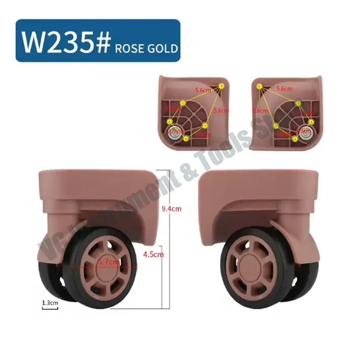 Nouvelles roues de remplacement silencieuses pour bagages W235 360 ° Accessoires de réparation de