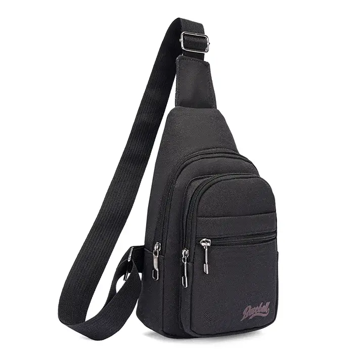 Sac de poitrine en toile pour hommes, grande capacité, sac à bandoulière décontracté pour le sport, 