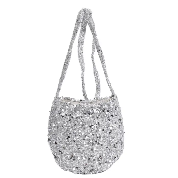 Sacs à main scintillants de grande capacité, matériaux mixtes, couleur unie, sacs polyvalents pour f