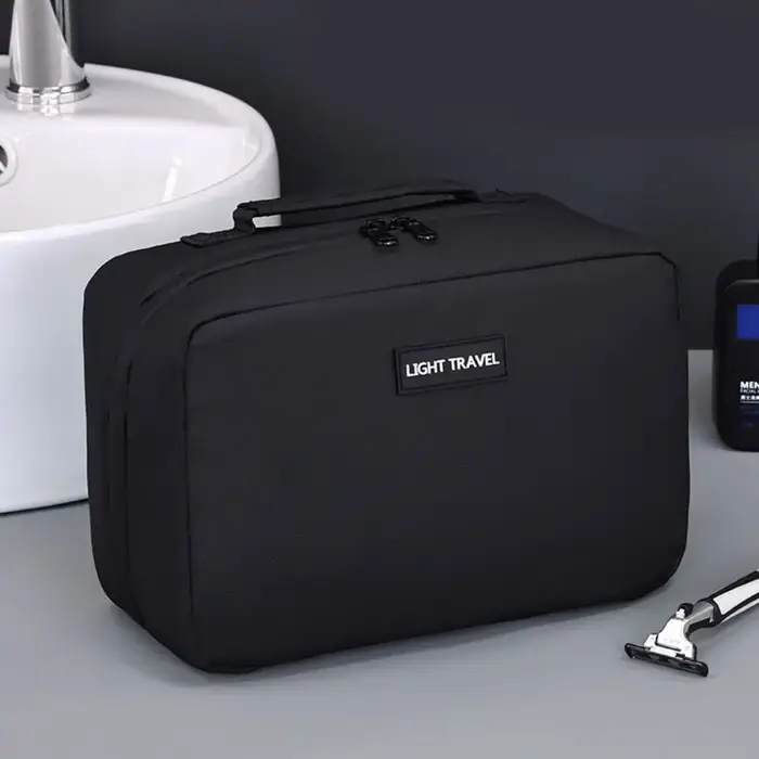 Trousse de Toilette Homme Grande Capacité Imperméable avec Séparation Sec/Humide