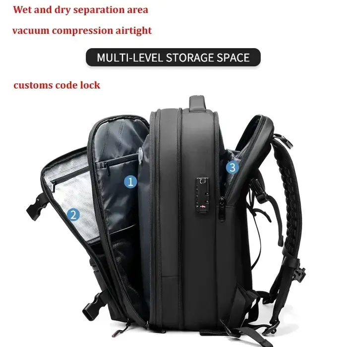 Sac à dos de voyage à compression sous vide pour hommes