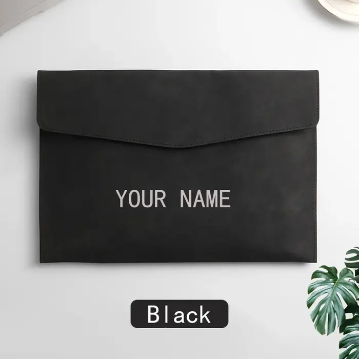 Sac de fichiers d'affaires en cuir avec LOGO personnalisé A4, sac de documents étanche Simple de gra