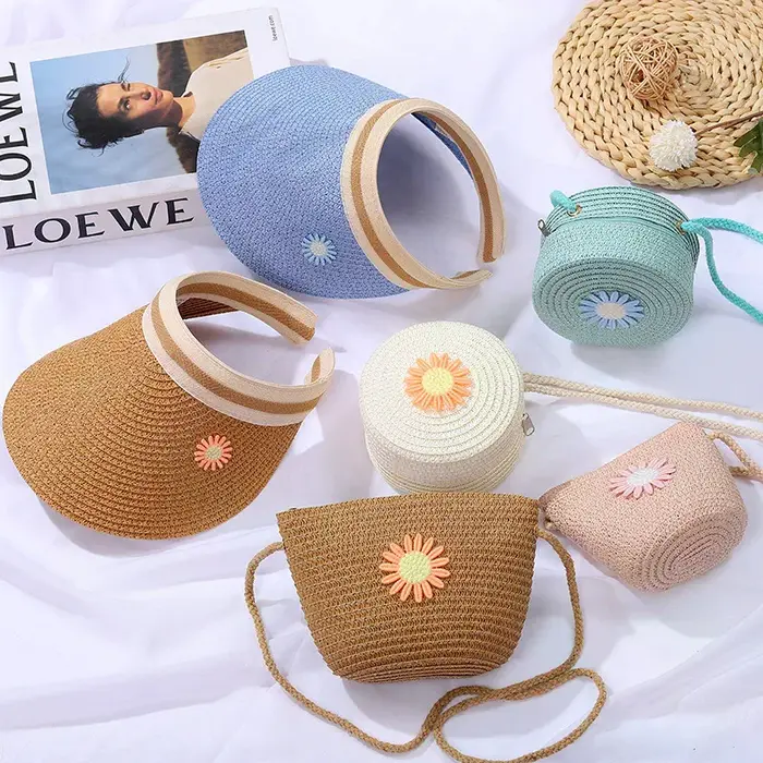 Sac rond en paille tressé pour femme