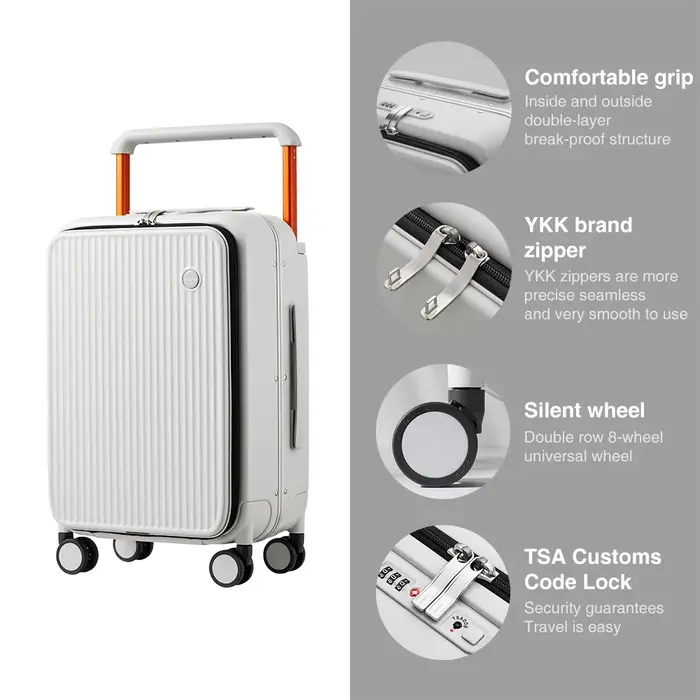 Mixi avant ordinateur portable poche valise large poignée voyage valise hommes 20 pouces bagage à ma