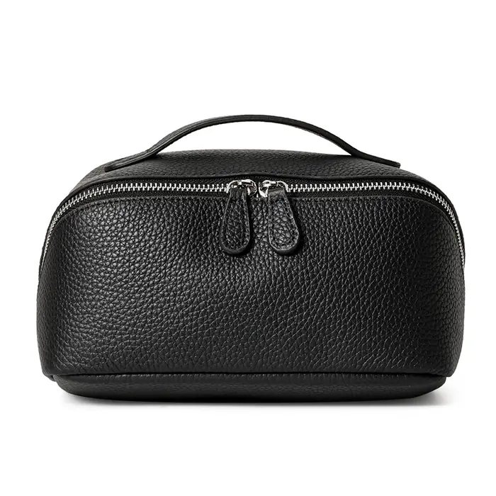 Aidrani - Nouvelle Trousse de Toilette en Cuir Véritable Style Simple pour Femme, Grande Capacité, P