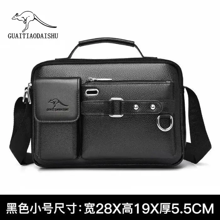 Sac bandoulière homme en cuir PU haut de gamme pour affaires et trajets quotidiens – Sacoche impermé