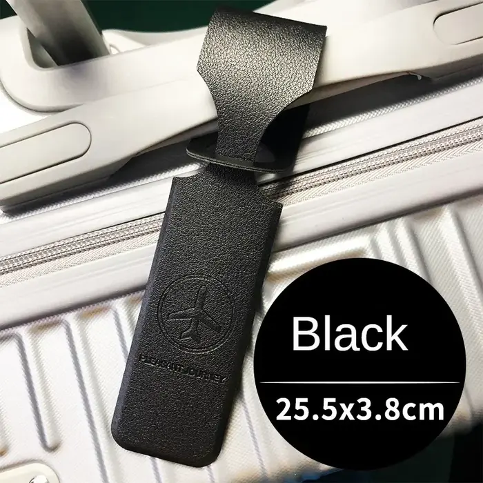 Étiquette de bagage en cuir PU jaune pour hommes et femmes, étiquette d'identification de valise Por