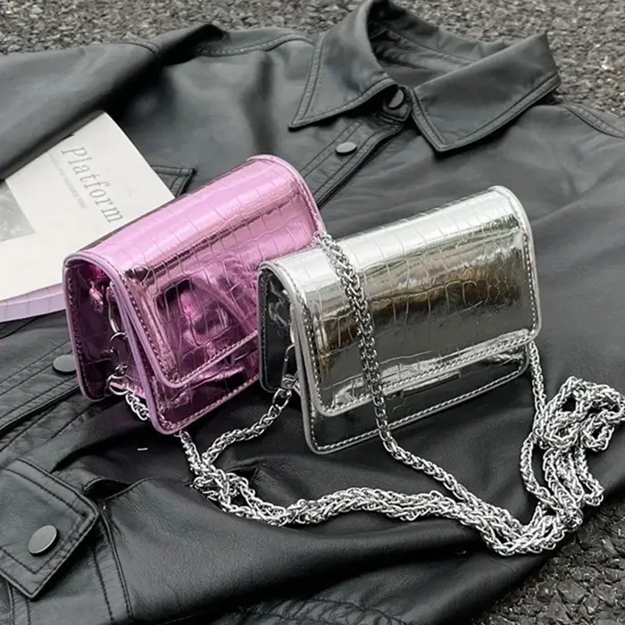 Sac à bandoulière Vintage argenté Chic pour femmes