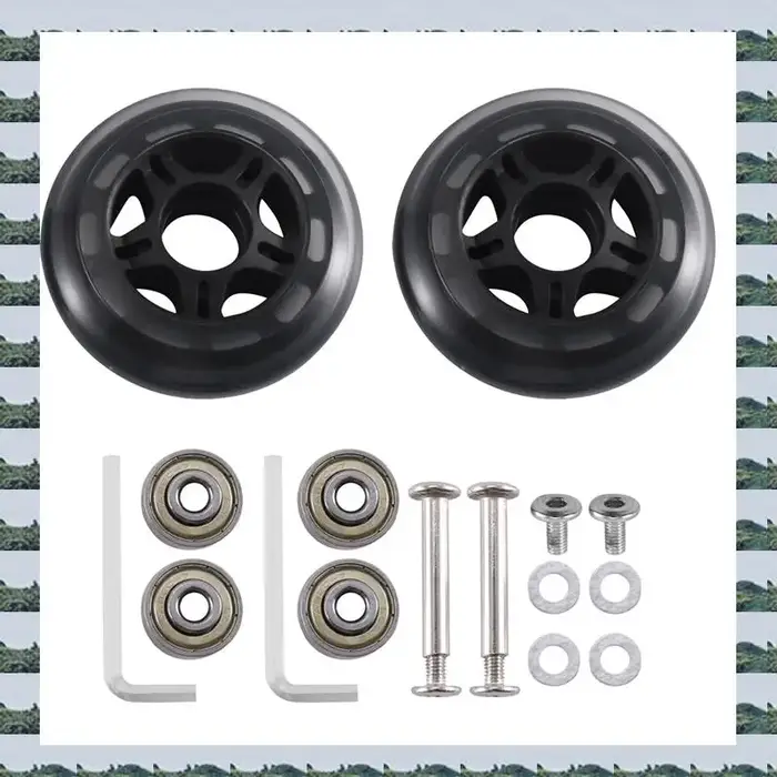 ABQR 80Mm X 24Mm roues à bagages roulements en acier au carbone roues pour valise patin 1 paire