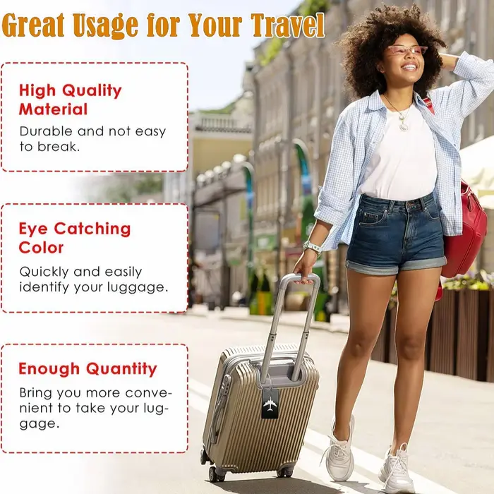 Étiquette de bagage de voyage en alliage d'aluminium