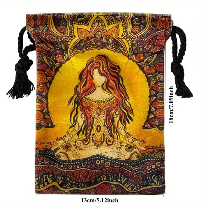 Sac de rangement en velours, sac de rangement pour dés, sac à cordon pour cartes de tarot, pochette 