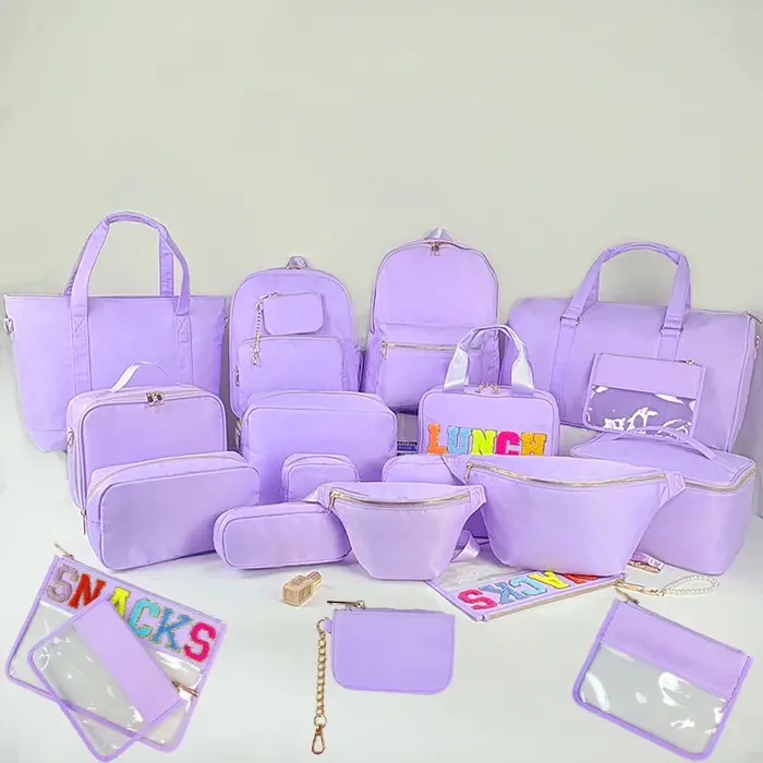 Trousse de maquillage imperméable en nylon série Purple