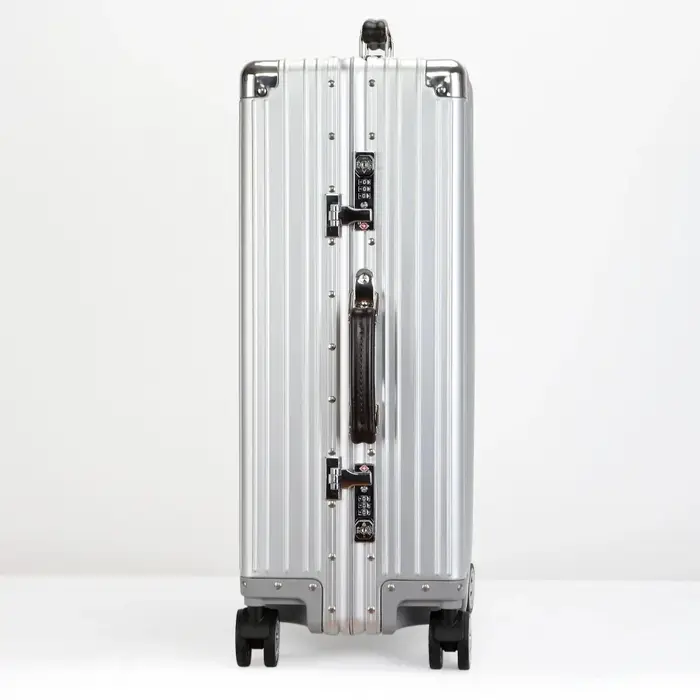 Valise rétro en alliage d'aluminium et de magnésium, bagage roulant de haute qualité, boîtier de cha