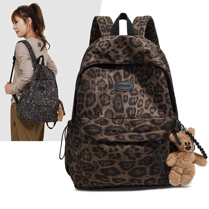 Sac à Dos Imprimé Léopard pour Femme