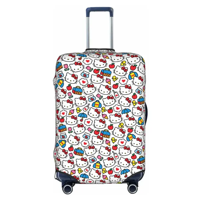 Housse de protection de valise personnalisée, mignonne, anime, Hello Kitty, pomme rouge, canard jaun