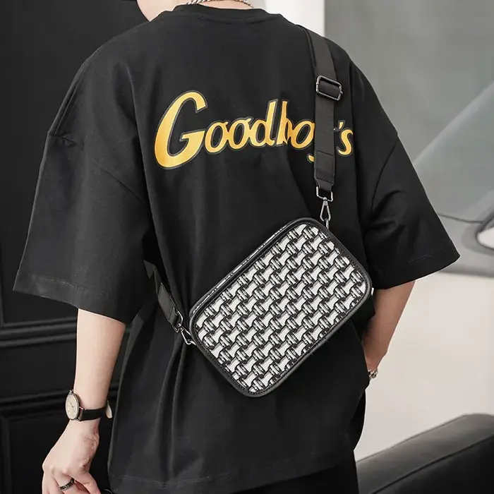 Mode hommes sac à bandoulière de luxe Jacquard toile épaule sacs de messager