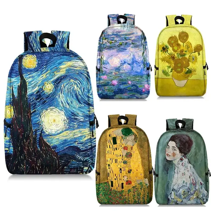 Sac à Dos Peinture à l'Huile de Claude Monet GustAbility Klimt Van Gogh