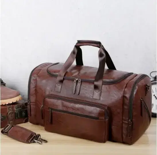 Sacs à main de voyage en cuir PU rétro pour hommes d'affaires