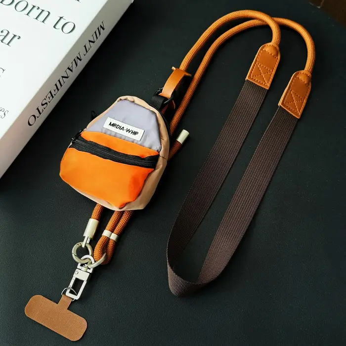 Sac d'accessoires de mode avec sangle pour téléphone portable, bandoulière diagonale, longue corde. 