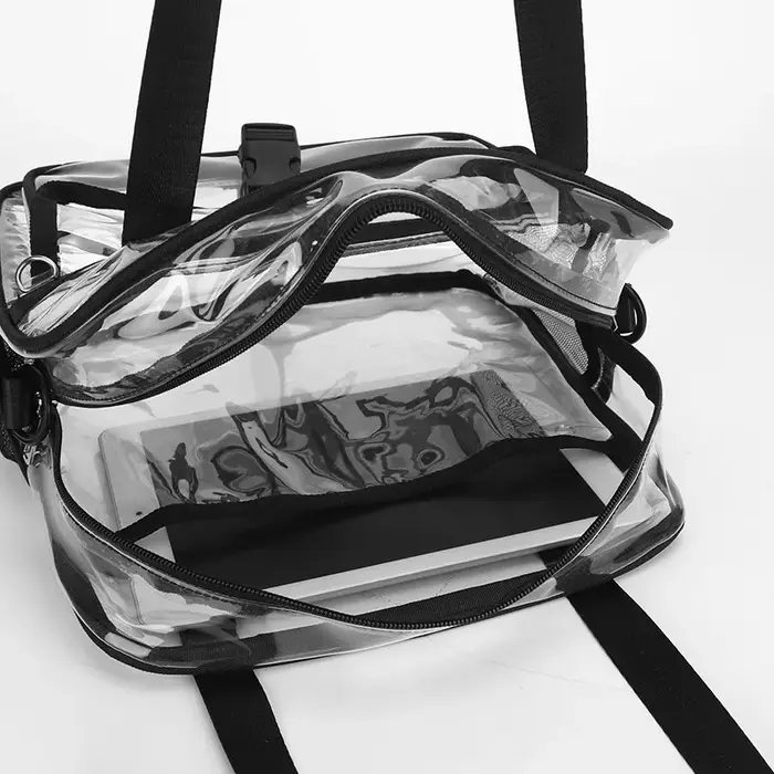 Sac à bandoulière transparent en PVC grande capacité