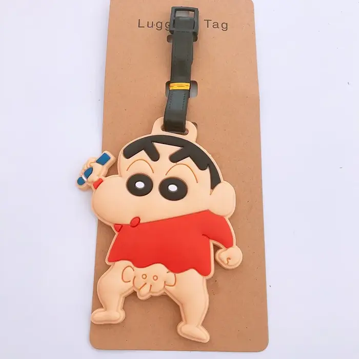 Crayon Shin-chan étiquettes de bagages valise ID adresse porte-nom dessin animé silicone bagages emb
