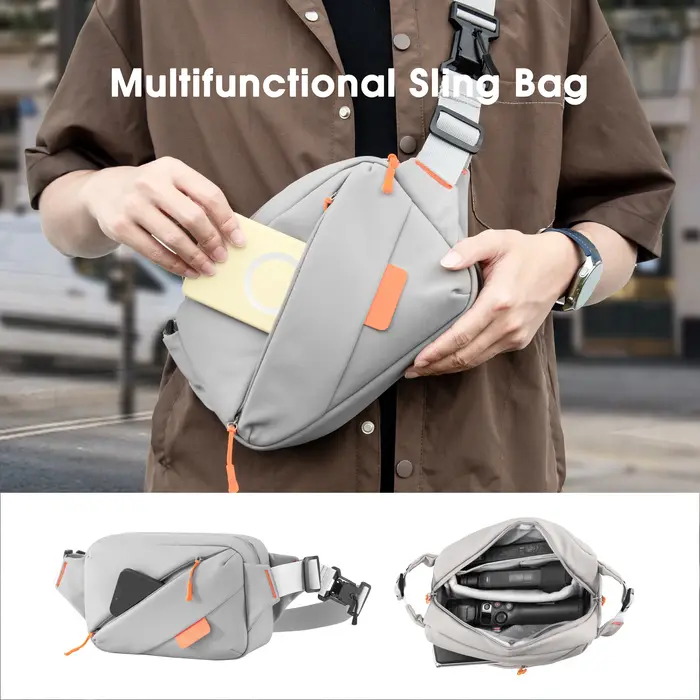 Sac bandoulière de grande capacité, sac de rangement de voyage pour accessoires de caméra DJI Action 5 Pro/Insta360 Ace Pro 2/Go3s/GoPro Pocket 3