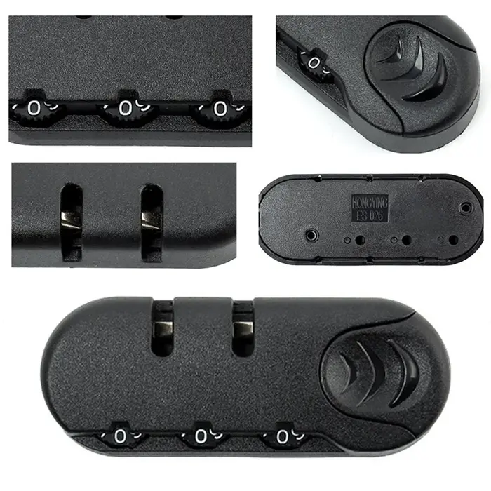 Cadenas noir à 3 chiffres pour bagages de voyage