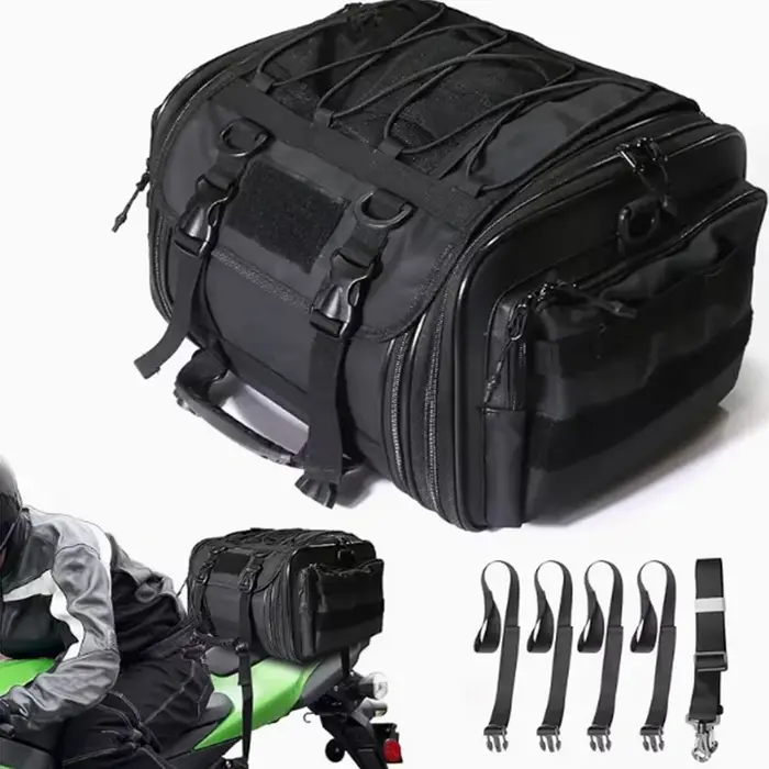 Sac de voyage pour moto, sacoche arrière extensible, sacoche de selle avec bandoulière