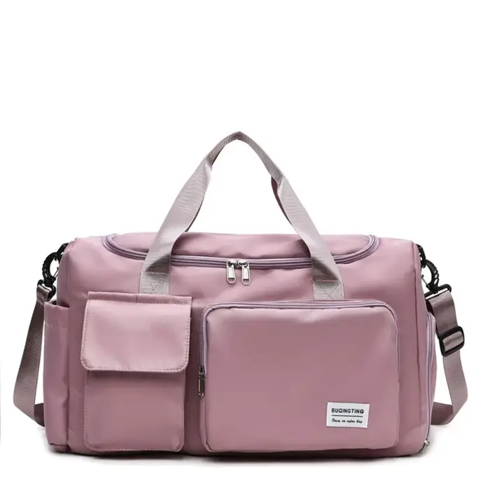 Sac de voyage Oxford pliable en nylon robuste, sac de sport multifonctionnel avec compartiment à cha