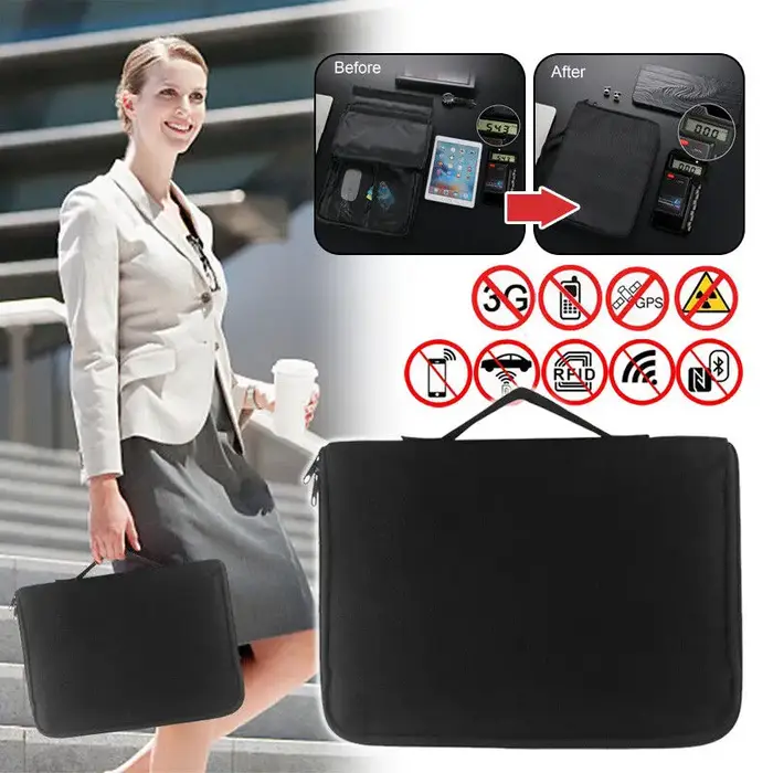 Pochette de protection RFID anti-pistage, sac Faraday pour téléphones, appareils, grand portefeuille