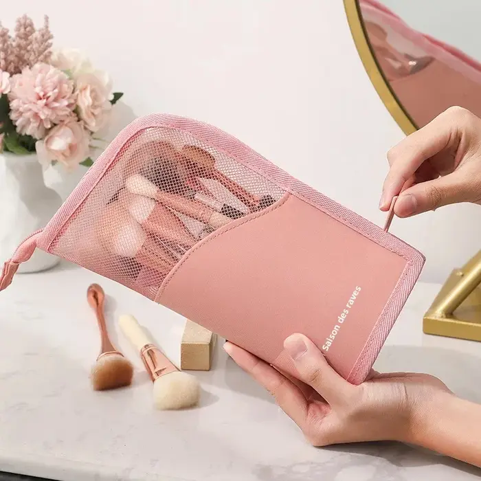 1 Pc support sac cosmétique pour femmes clair fermeture éclair sac de maquillage voyage femme