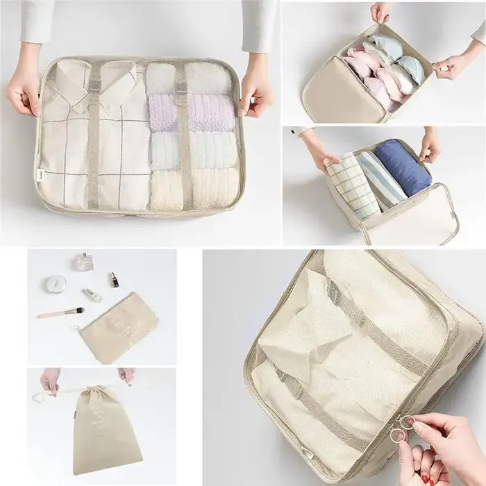 Sacs de rangement de voyage BSEVB - Ensemble de 7 pièces - Bagages portables pour un tri efficace des vêtements