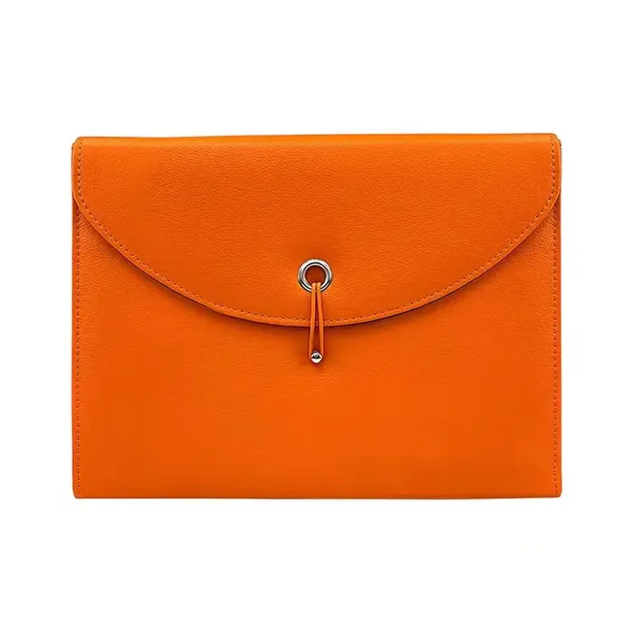 Sac à documents en cuir PU imperméable avec étiquettes, organiseur de fichiers portable en accordéon