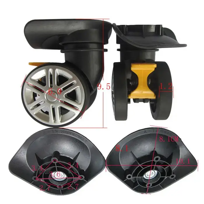 Roulettes pivotantes à double rouleau pour bagages, 2 pièces, A19, silencieuses, universelles, pivot