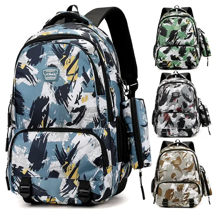 Sac à dos décontracté imprimé floral pour hommes et femmes