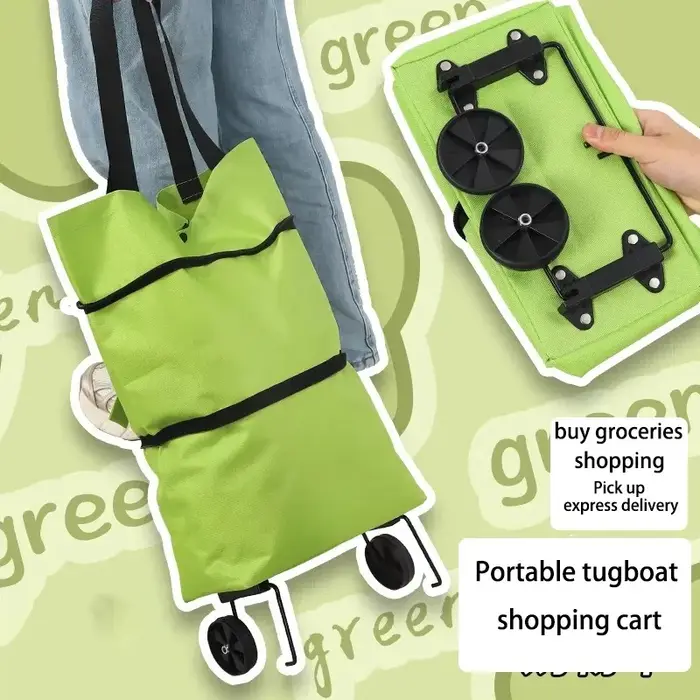 1Pc sac à provisions pliable avec roues chariot grand tissu réutilisable fourre-tout à main Bolsas Eco